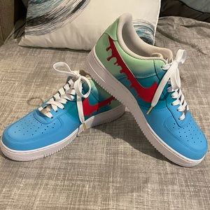 CUSTOM Nike Air Force 1 Men’s sz 9.5 Women’s sz 11